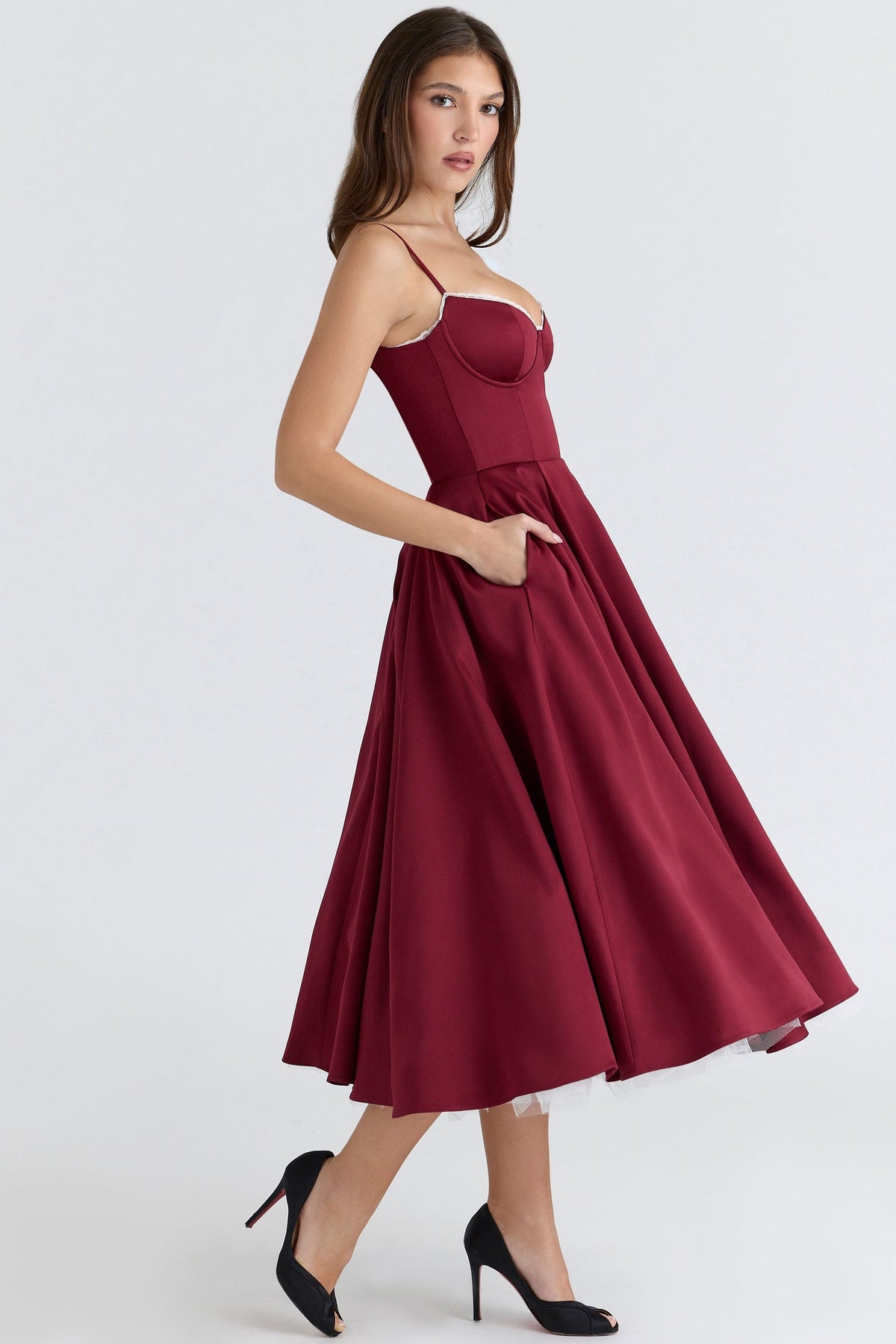 CINDY TULLE MIDI DRESS