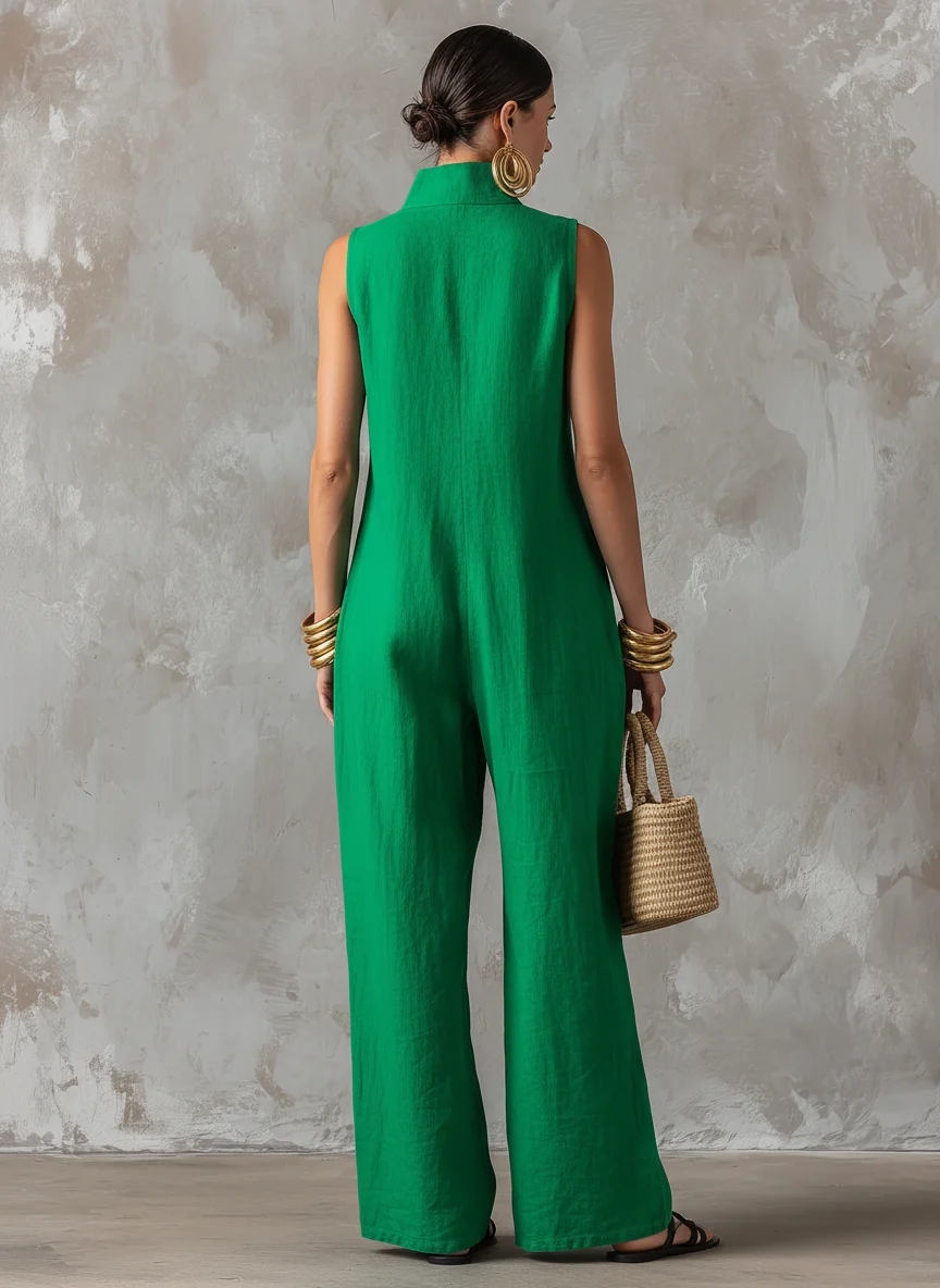 ELEGANT LINEN-BLEND JUMPSUIT