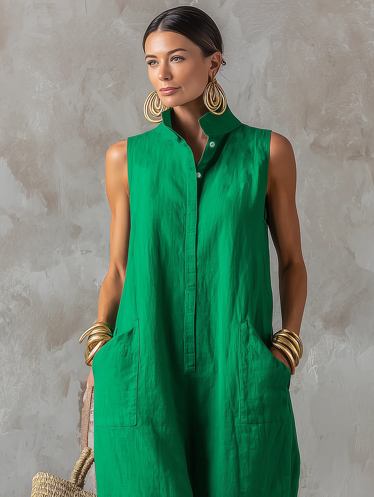 ELEGANT LINEN-BLEND JUMPSUIT