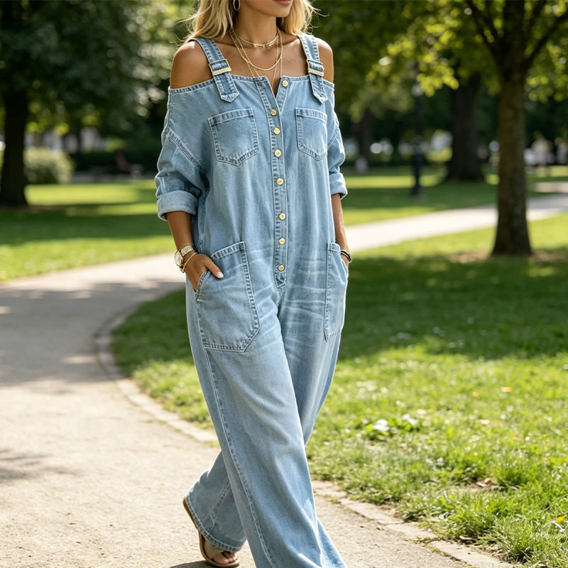 WIDE-LEG JUMPSUIT WITH POCKETS